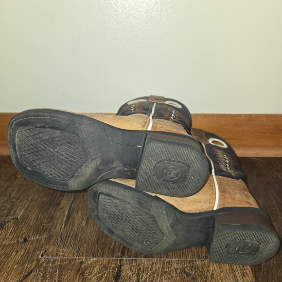 Roper Kids Western Cowboy Boots - Brown and Blue - Picture 5 of 7